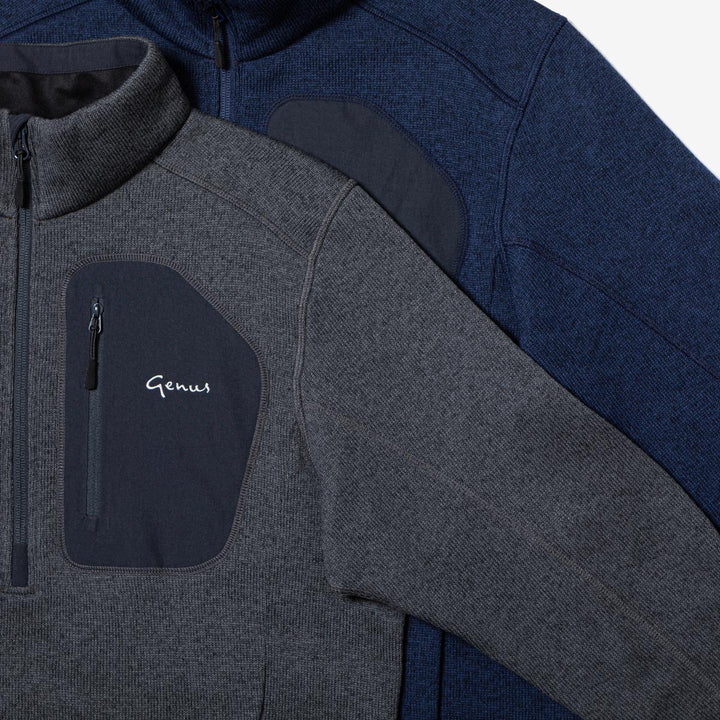 Genus Men's Dixter Gardening Pullover Marine Blue and Grey