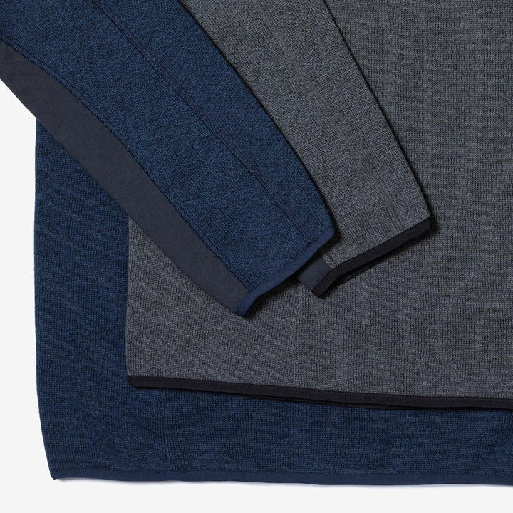 Genus Men's Dixter Gardening Pullover Marine Blue and grey sleeves