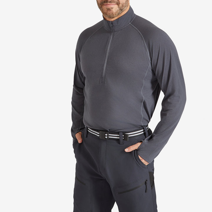 Genus Men's Charcoal Eden Zip-Neck Top