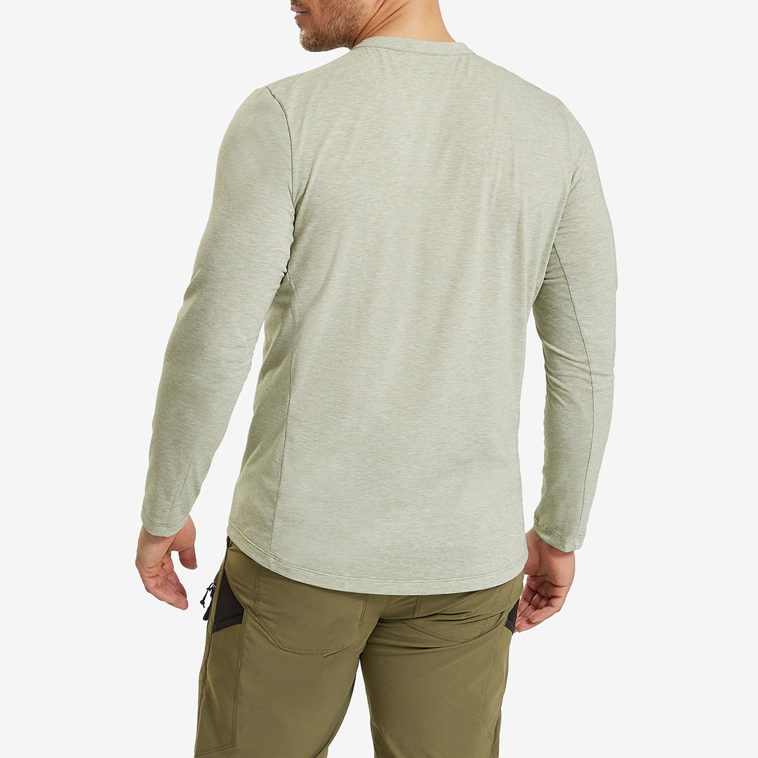 Back view of the Genus Men's Rosemoor Long Sleeve Gardening Henley