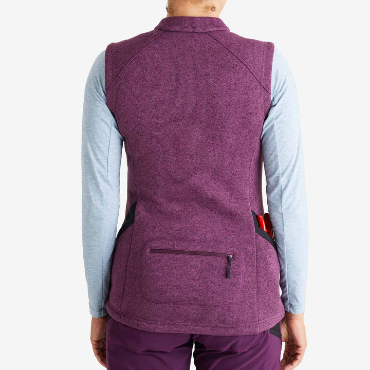 Back view of the Genus Women's Grape Dixter Gardening Gilet