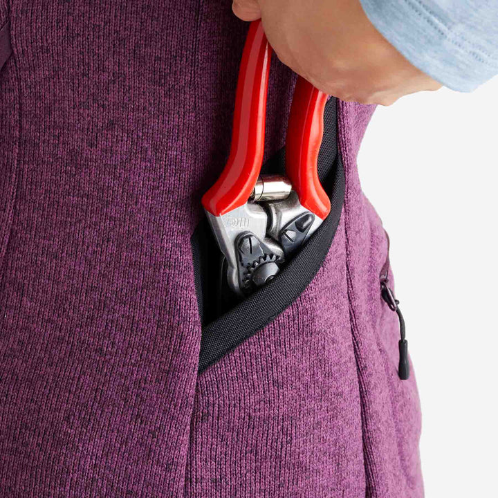 Tool pocket on the Genus Women's Grape Dixter Gardening Gilet