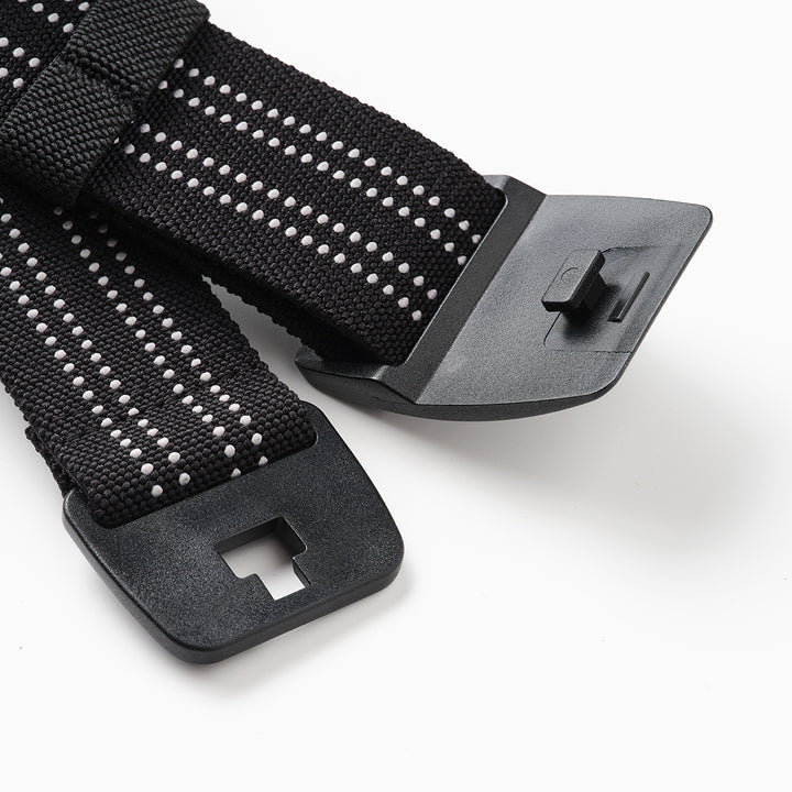 Close up of a white and black Genus elasticated gardening belt 