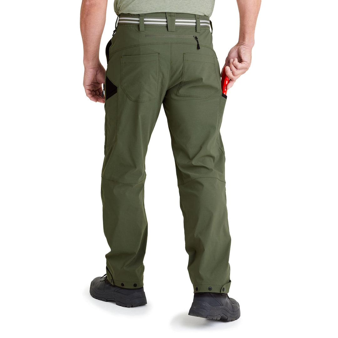 Back view of the Genus Dusky Green Men's 3 Season Gardening Trousers