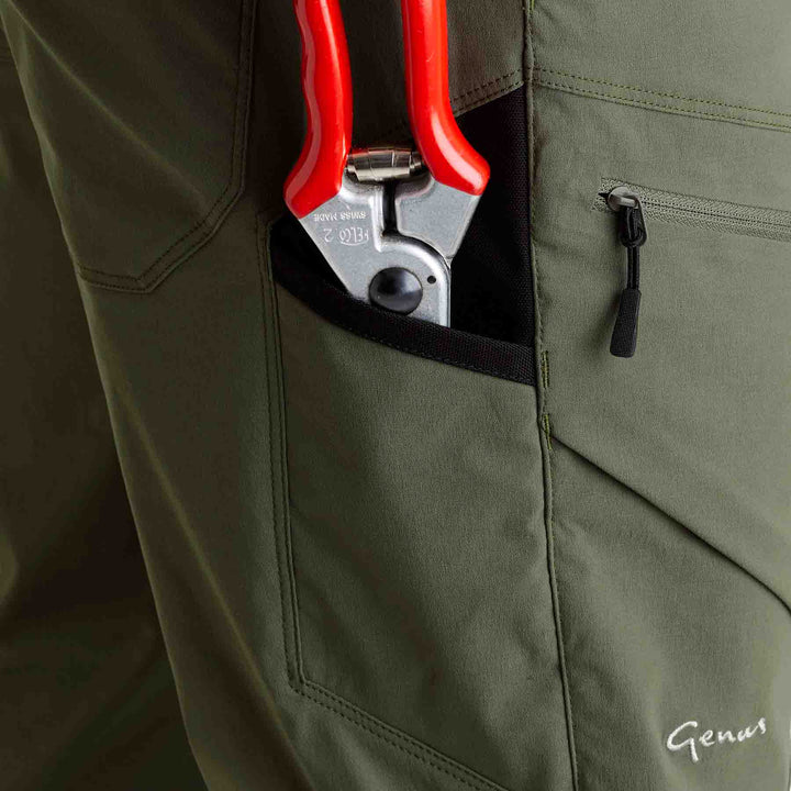 Genus Dusky Green Men's 3 Season Gardening Trousers tool pocket