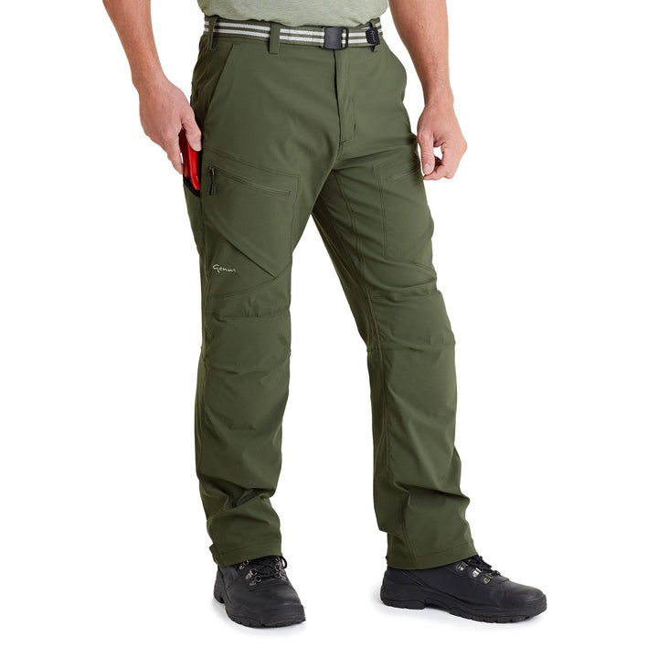 Man wearing a pair of Genus Dusky Green Men's 3 Season Gardening Trousers