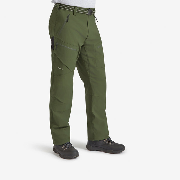 Side view of the Genus Men's New Green Waterproof Trousers