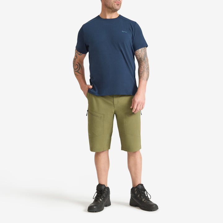 Front view of the Genus Men's Burnt Olive Summer Gardening Shorts 
