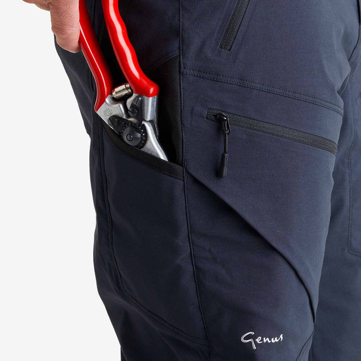 Tool pocket on the Genus Men's Waterproof Gardening Trousers Midnight