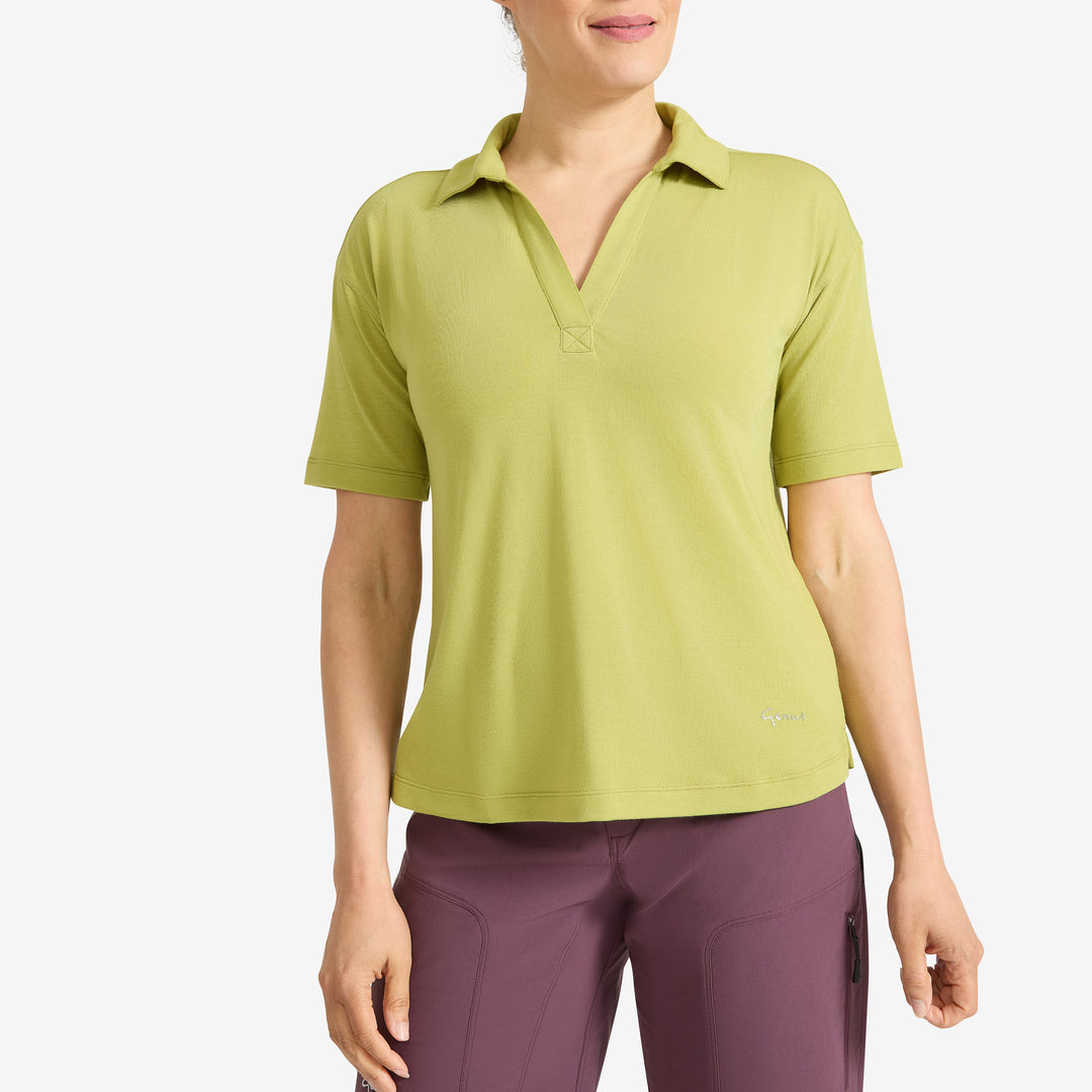 Genus Soft Lime Women's Eden Collared Tee