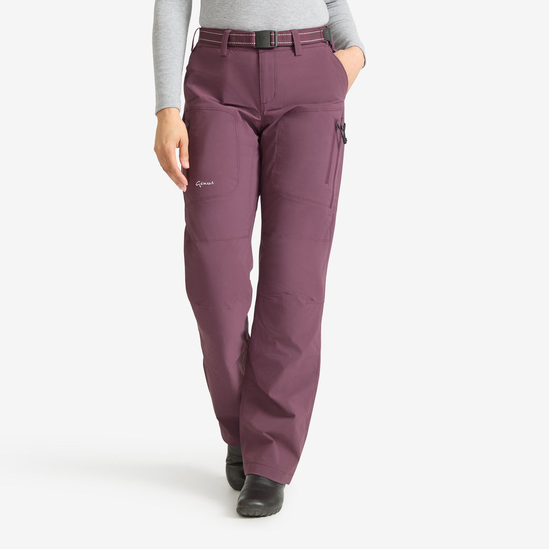 Front view of a pair of Genus Women's mulberry summer trousers