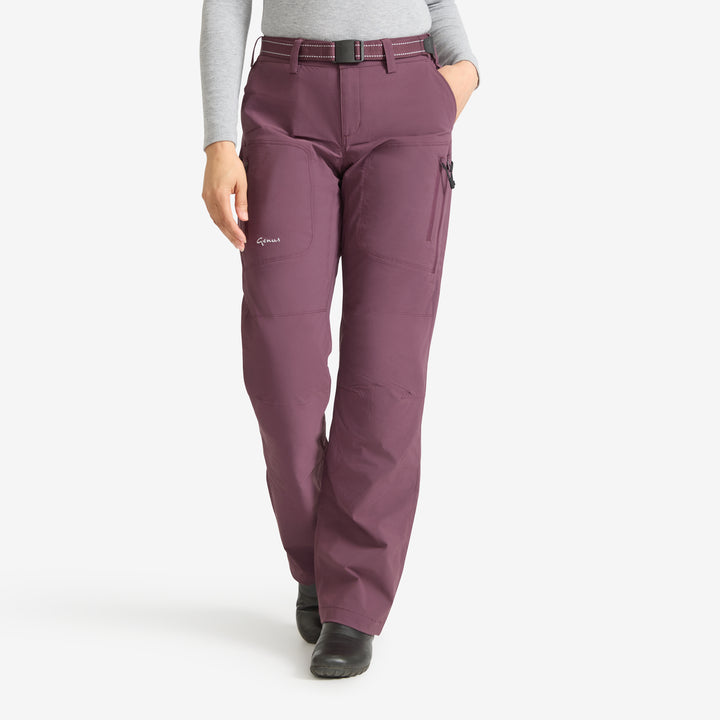 Front view of a pair of Genus Women's mulberry summer trousers