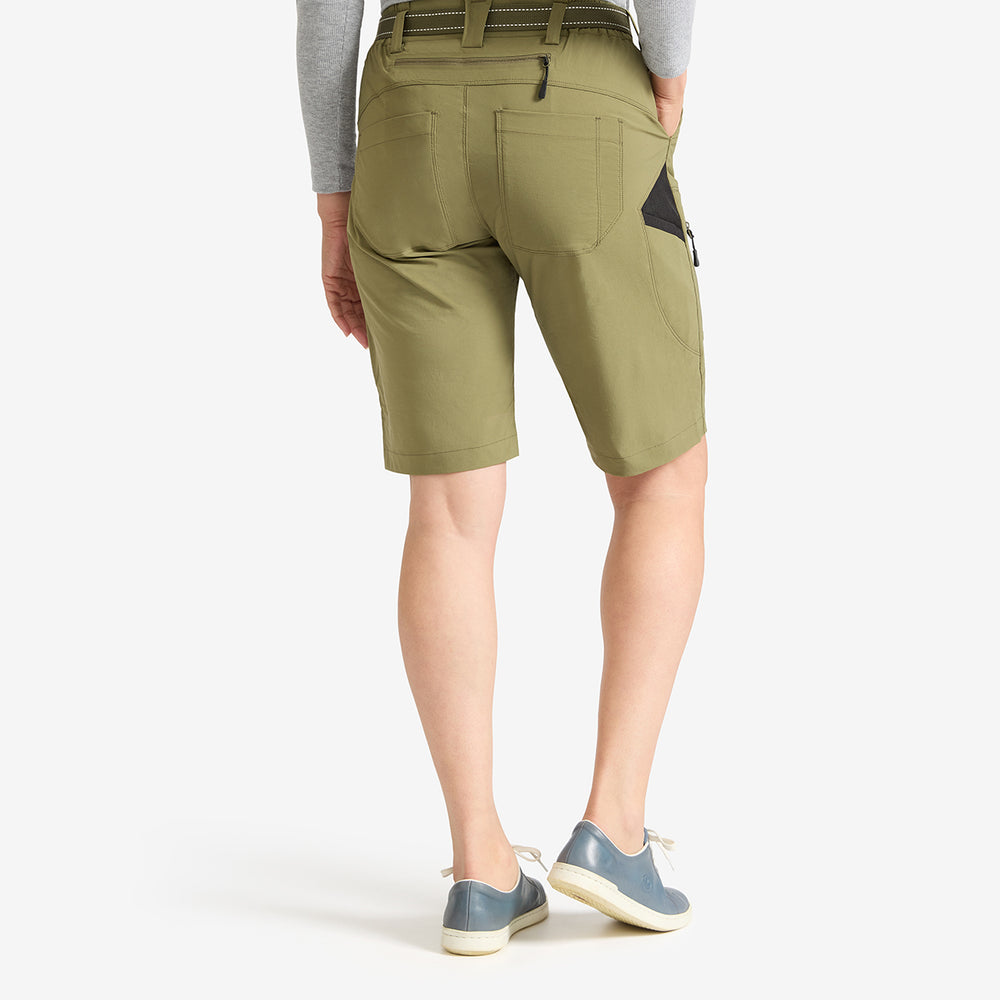 Genus Womens Burnt Olive Summer Gardening Shorts back view