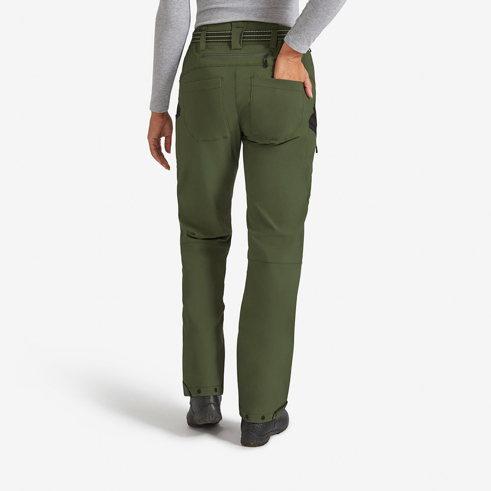 Back view of the Genus Women's New Green Waterproof Trousers