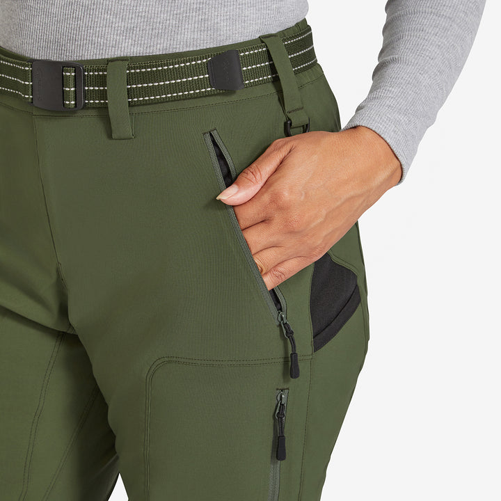 Front pocket on the Genus Women's New Green Waterproof Trousers