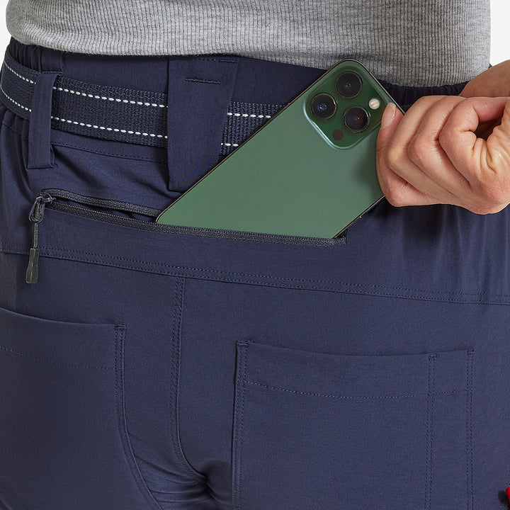 Back pocket on the Genus Women's Summer Gardening Shorts Dark Navy