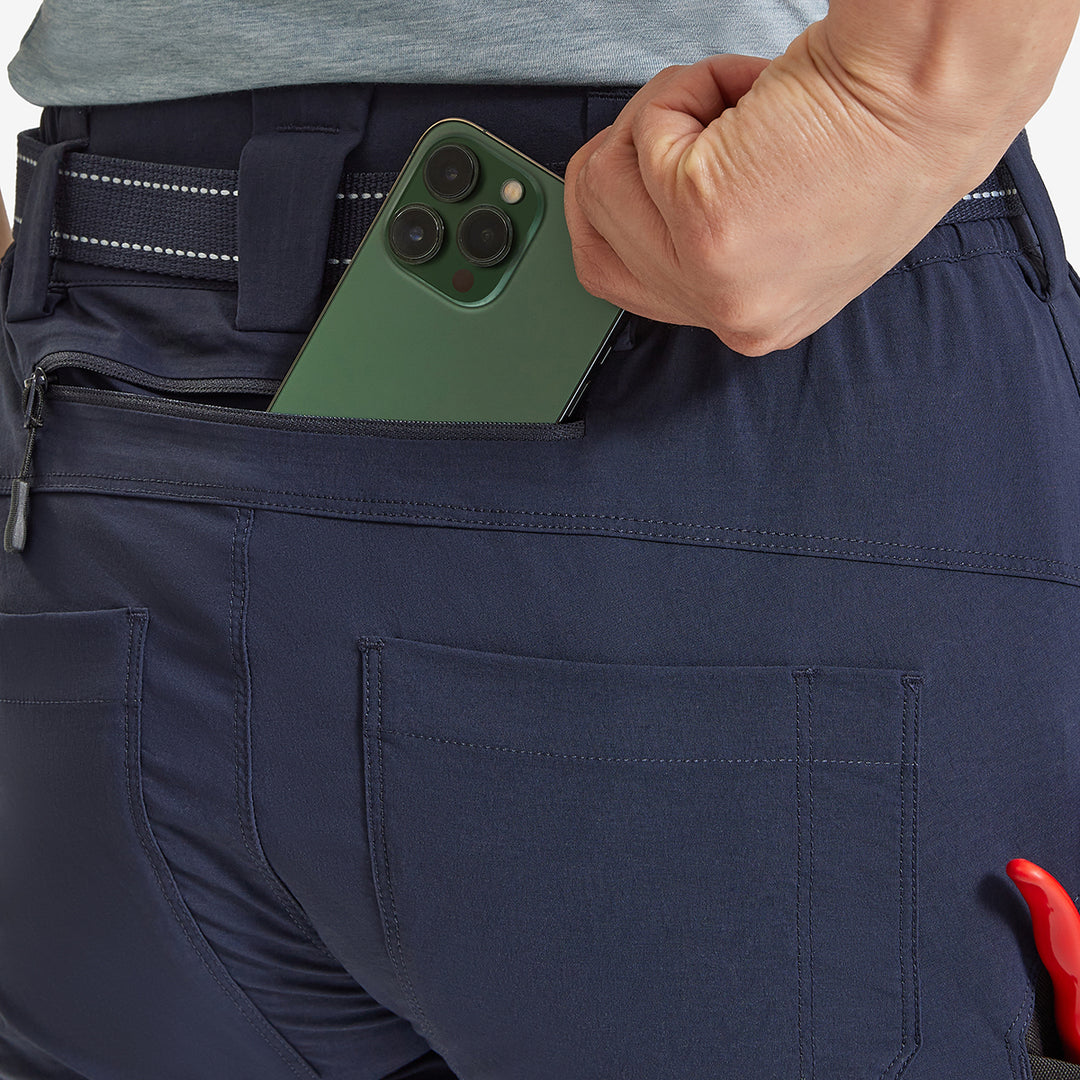 Back pocket on the Genus Women's Summer Gardening Trousers Dark Navy